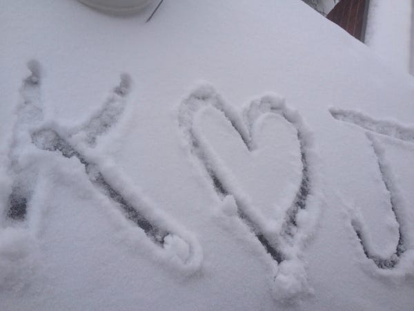 in the snow, on the porch, in my heart