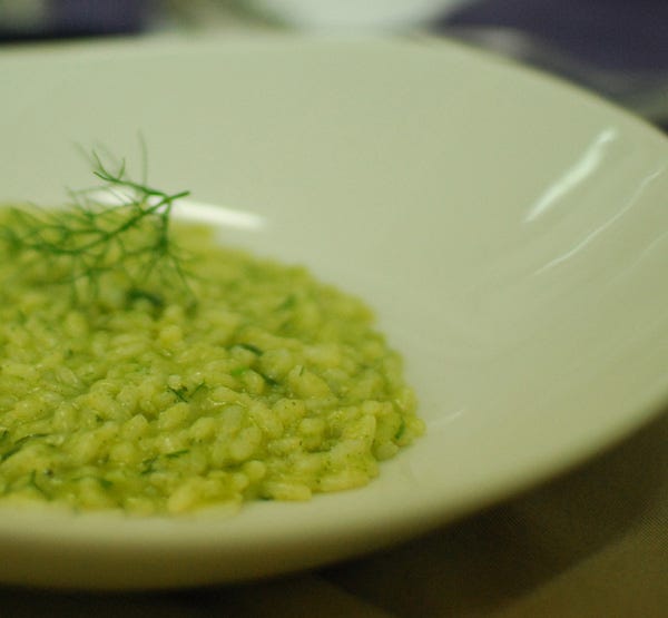 Risotto with fresh aromatic herbs