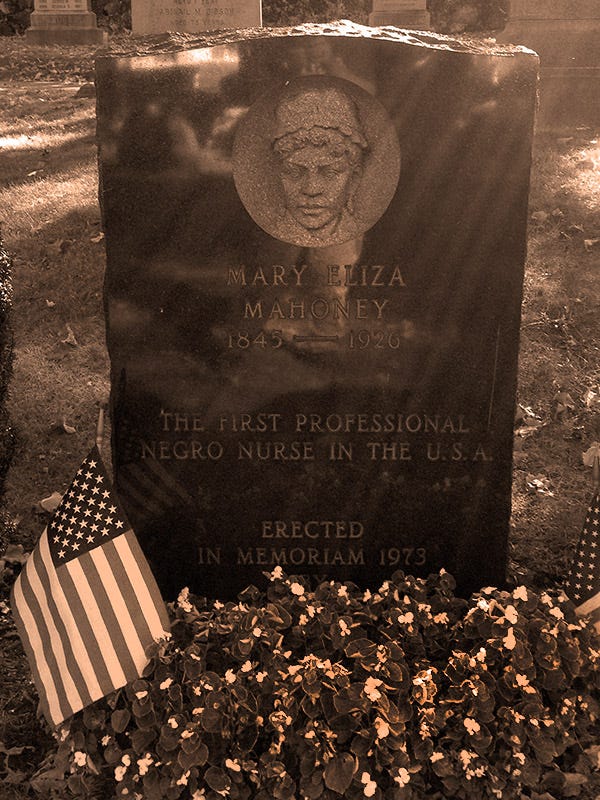 Image of Mary Eliza Mahoney’s gravesite located in Everette, Massachusetts.