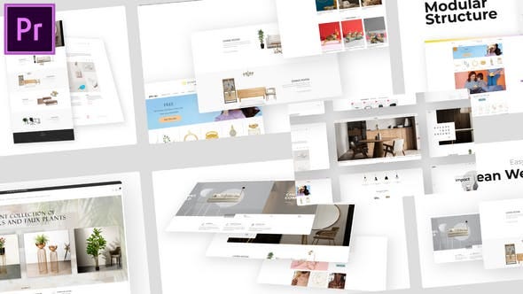 Clean Website Promo MOGRT for Premier Pro Product Promo Video Templates