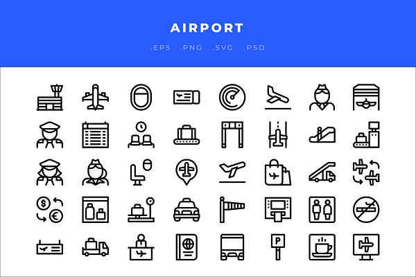 Airport Icons Graphics