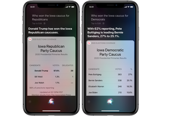 Apple’s Siri Election Updates