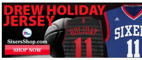 Sixers Drew Holiday Jersey