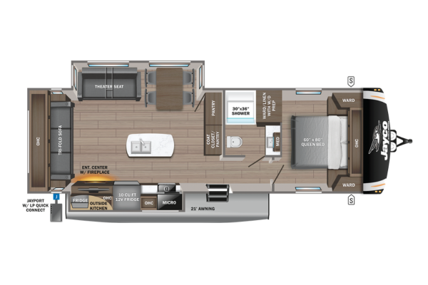 Jayco Eagle - Travel Trailer with a Kitchen Island