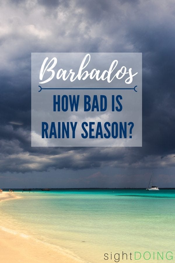 Don't let rain spoil your vacation!  Summer and fall can be hurricane season, but this Caribbean island is south of the traditional hurricane belt which makes it a great island to go to.  Get the scoop on things to do in Barbados even when the weather's bad + hurricane prep tips that you probably won't even need.  Chances are, you'll have sunny days to spend on the beaches and exploring this magical paradise.  Learn more about what to expect because a little preparedness never hurt anyone.