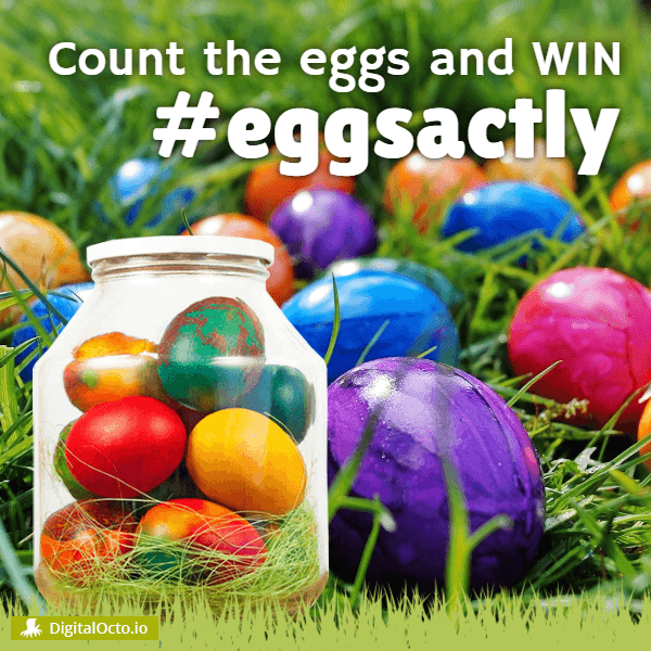 #eggsactly - count the eggs in the jar and win