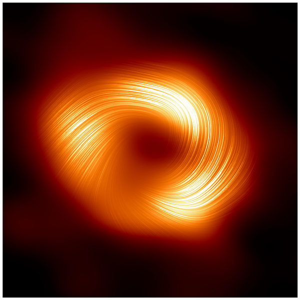 First polarized light from a massive black hole