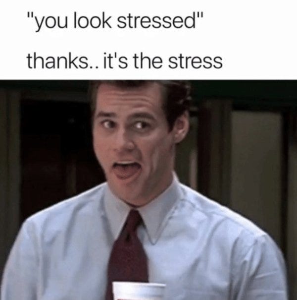 Jim Carrey meme about stress