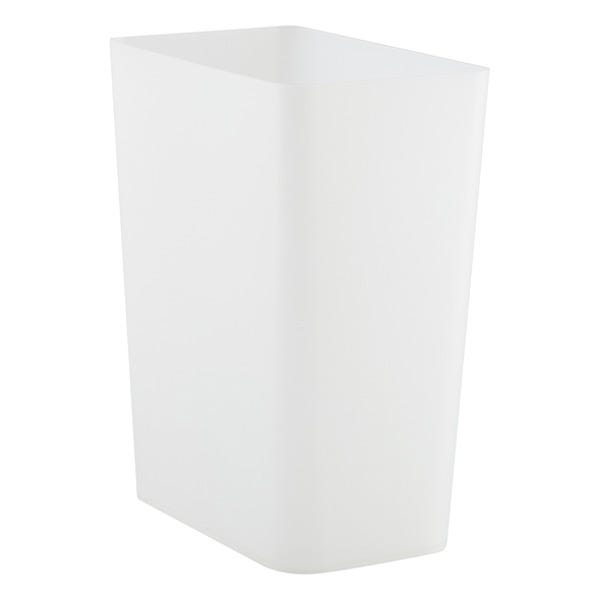 White translucent rectangular wastebasket, from the Container Store