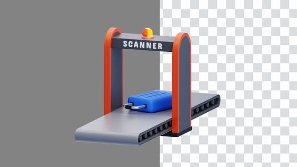 3D Animation of Airport Security Scanner Fast and Effective Screening