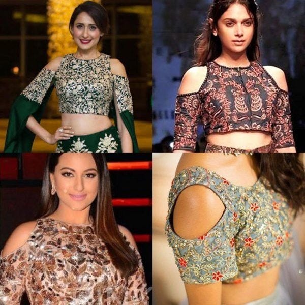 Cold Shoulder Lehenga Blouse Designs