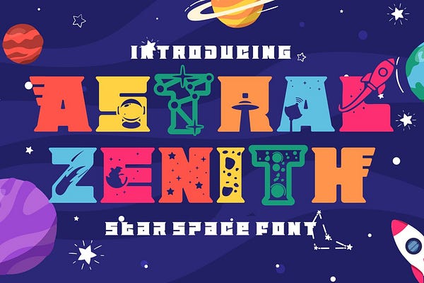 Astral Zenith Decorative Font