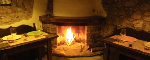 The fireplace at Lo Vottaro