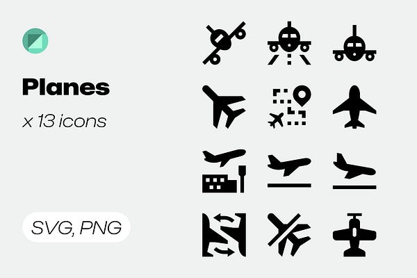Basicons / Solid / Planes Icons Graphics