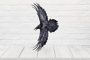 Flying Crow Watercolor Illustration AI Transparent PNGs