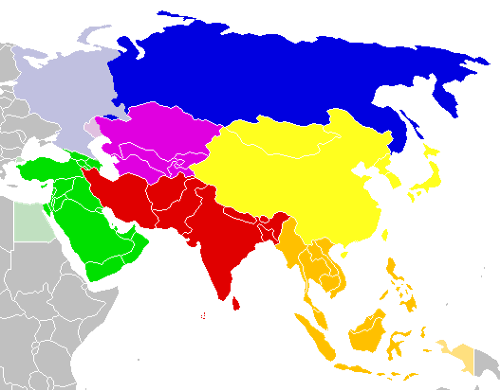 asya bölgeler haritası