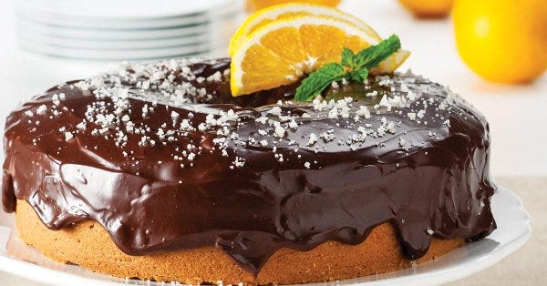 Orange buttermilk chocolate ganache cake