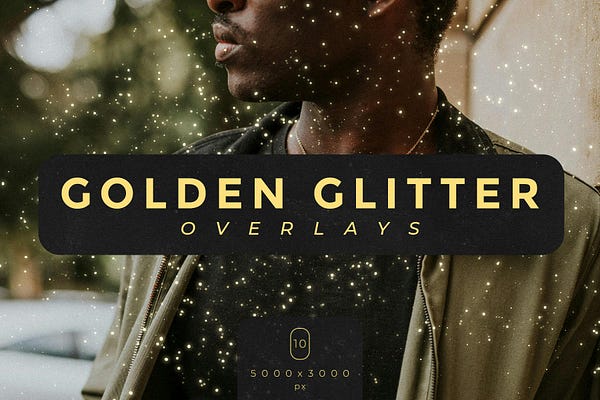 Golden Glitter Overlays (Backgrounds Graphics)