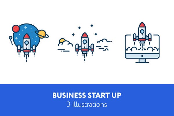 Business start up illustrations Graphics