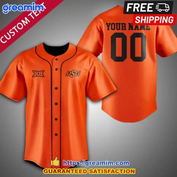 NCAA Oklahoma State Cowboys Personalized Fashion Baseball Jersey