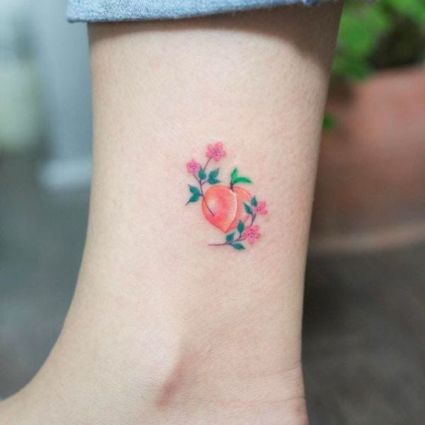Minimalist Peach Tattoos