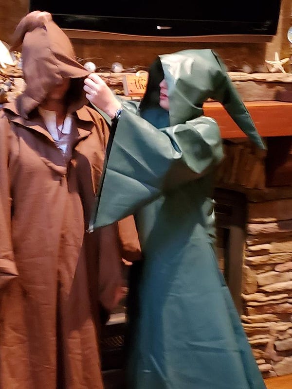 My Son and I in Hand-Crafted Robes