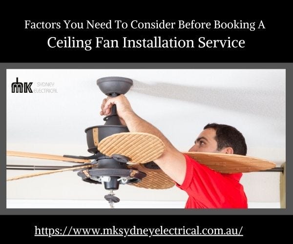 ceiling fan installation Sydney