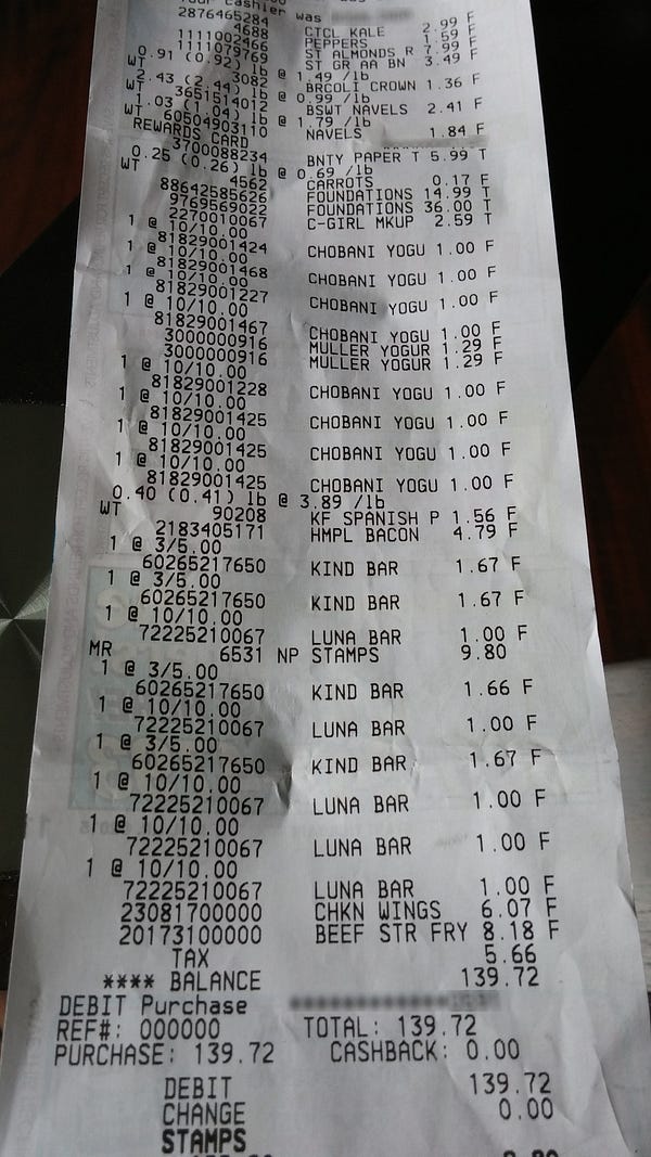 Show Us Your Grocery Receipts, Part 5 Peapod, Harris Teeter, Fred Meyer
