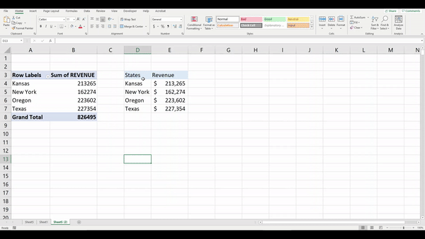 Creating a map chart in Microsoft Excel 365 as a part of an interactive dashboard