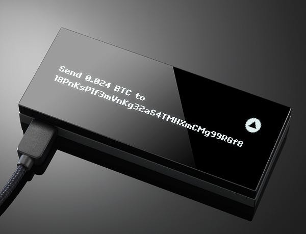 picture of hardware Bitcoin wallet
