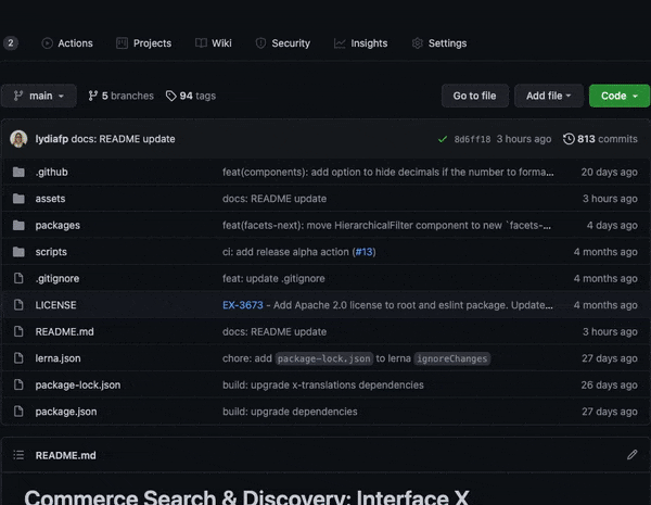 Animated image of the x-components Github repository