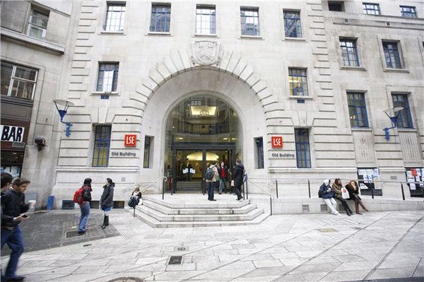 A view of London School of Economics and Political Science.