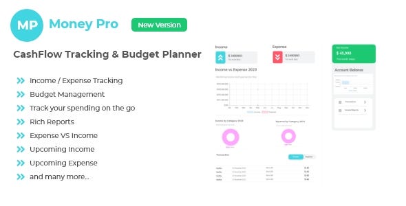 Money Pro-Cashflow-Budgeting Manager یک اسکریپت مدیریت مالی و مدیریت پروژه و سرمایه گذاری و کسب…