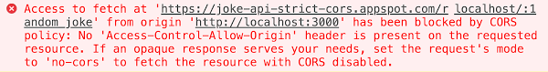 Image of CORS error