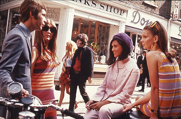 some cats from the swinging 60’s. Picture courtesy of [National Archives](http://www.nationalarchives.gov.uk) via [Wikipedia](https://en.wikipedia.org/wiki/Swinging_London#/media/File:Londons_Carnaby_Street,_1969.jpg)