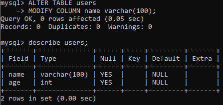 Basic DBMS Commands