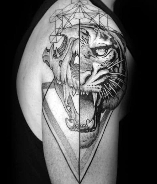 Geometric Tiger Tattoo