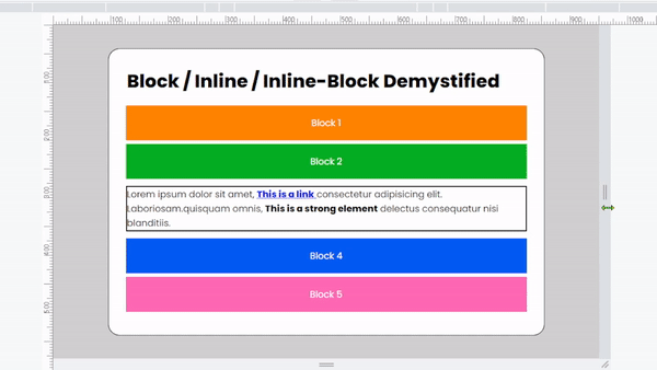 block level elements vs inline elements!