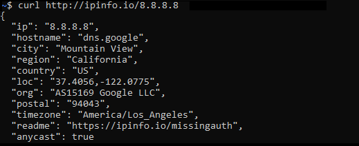 IP-info for analyzing IP Address information