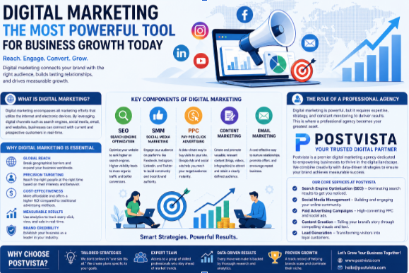 Digital Marketing: The Most Powerful Tool for Business Growth Today | Post Vista Agency