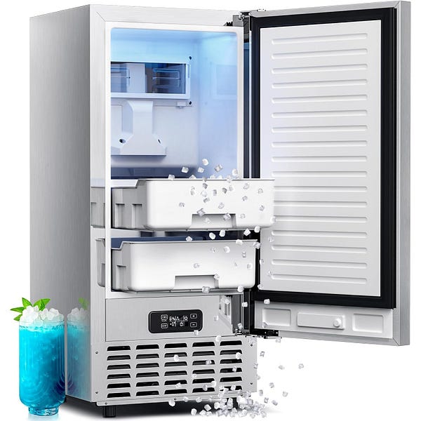 Kismile Under Counter Nugget Ice Maker Machine, 70lbs/Day, Built-in Freestanding Ice Maker with Drain Pump, Self-Cleaning & 24H Timer, 18lbs Storage — Best Undercounter Ice Maker Machines Reviews — WALFOSBRAND.COM