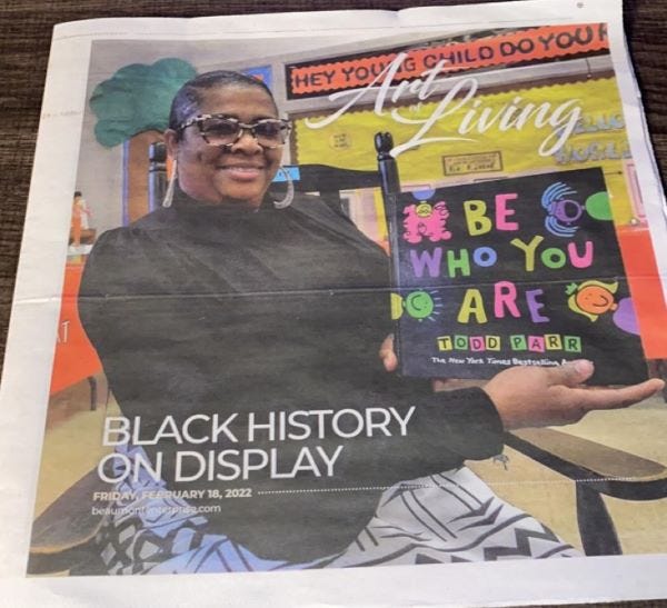 A picture of my mother, LaShae Williams, featured in our local newspaper.