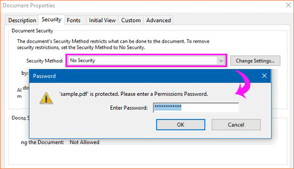 set security method to no security