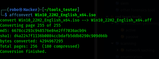 AFFlib-tools Forensics tools of kali linux