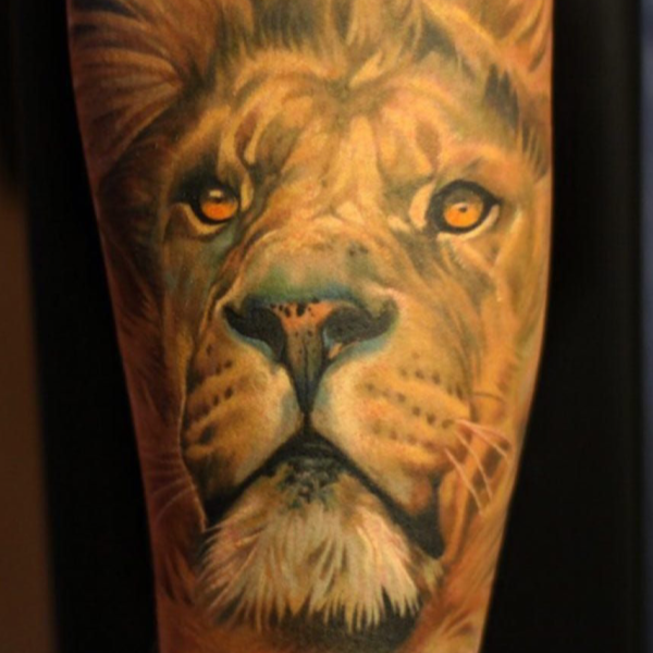 Realistic Portrait Lion Tattoo