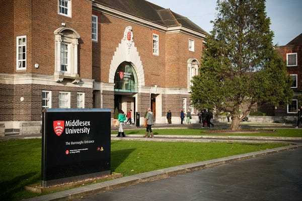 Middlesex university in London.