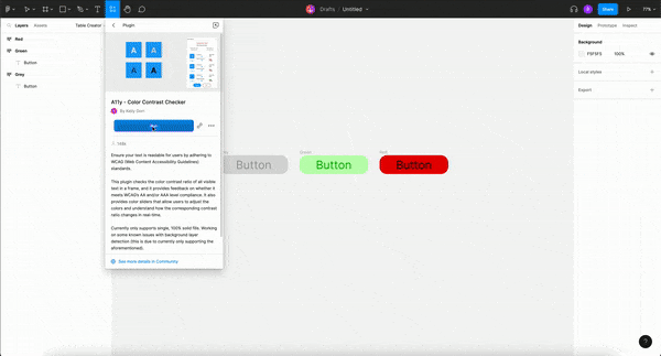 GIF showing how the A11y Figma plugin works.