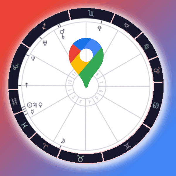 Google Maps icon on a natal chart
