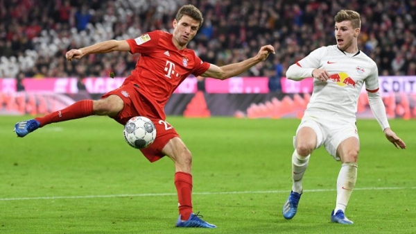 German Bundesliga players Thomas Mueller and Timo Werner