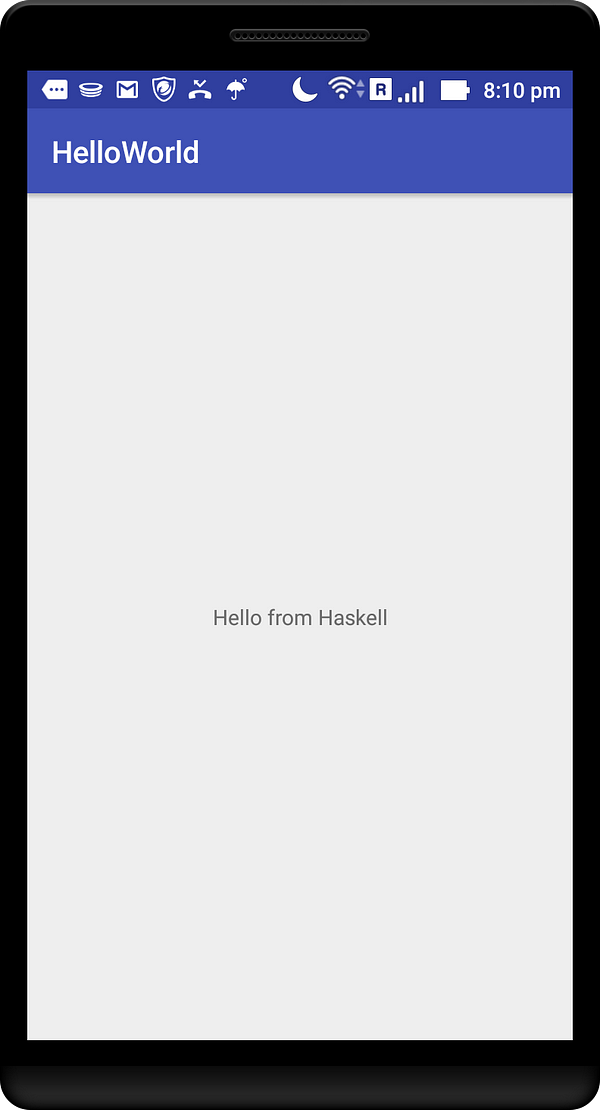 Figure 1: Haskell running on an Android device